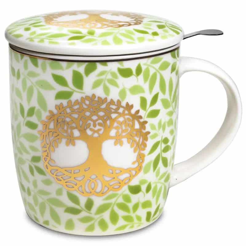 Boîte cadeau Tasse Infuseur à Thé Arbre de vie vert 400ml