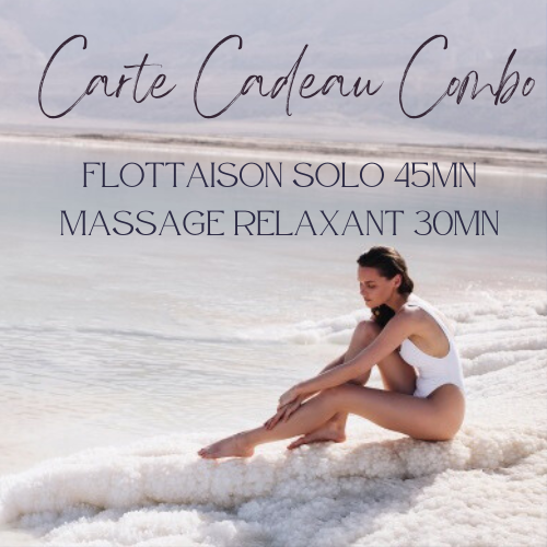 Bon cadeau Combo Flottaison Solo 45mm + 30mn Massage