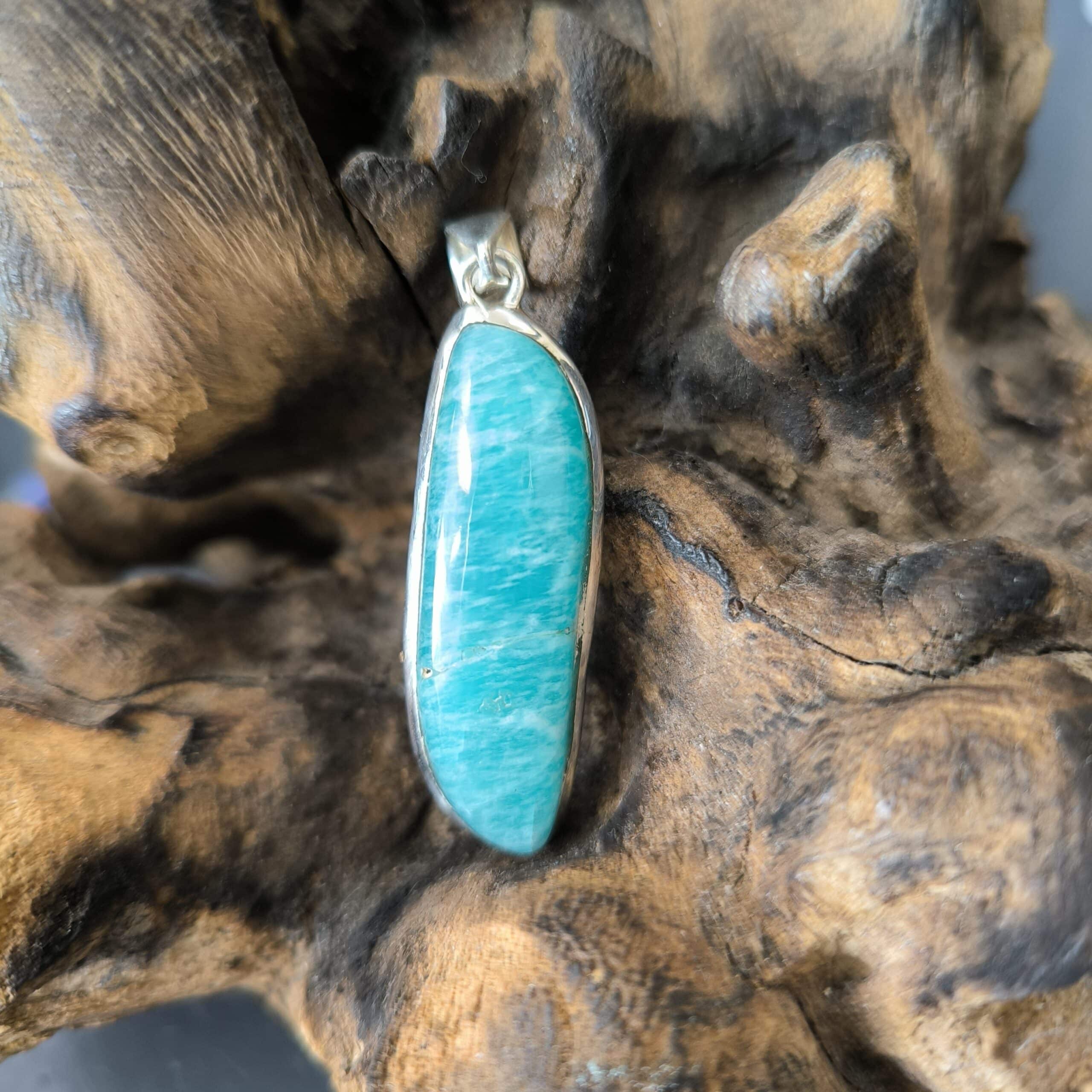 Pendentif Amazonite Monture Argent 925 réf 5453b