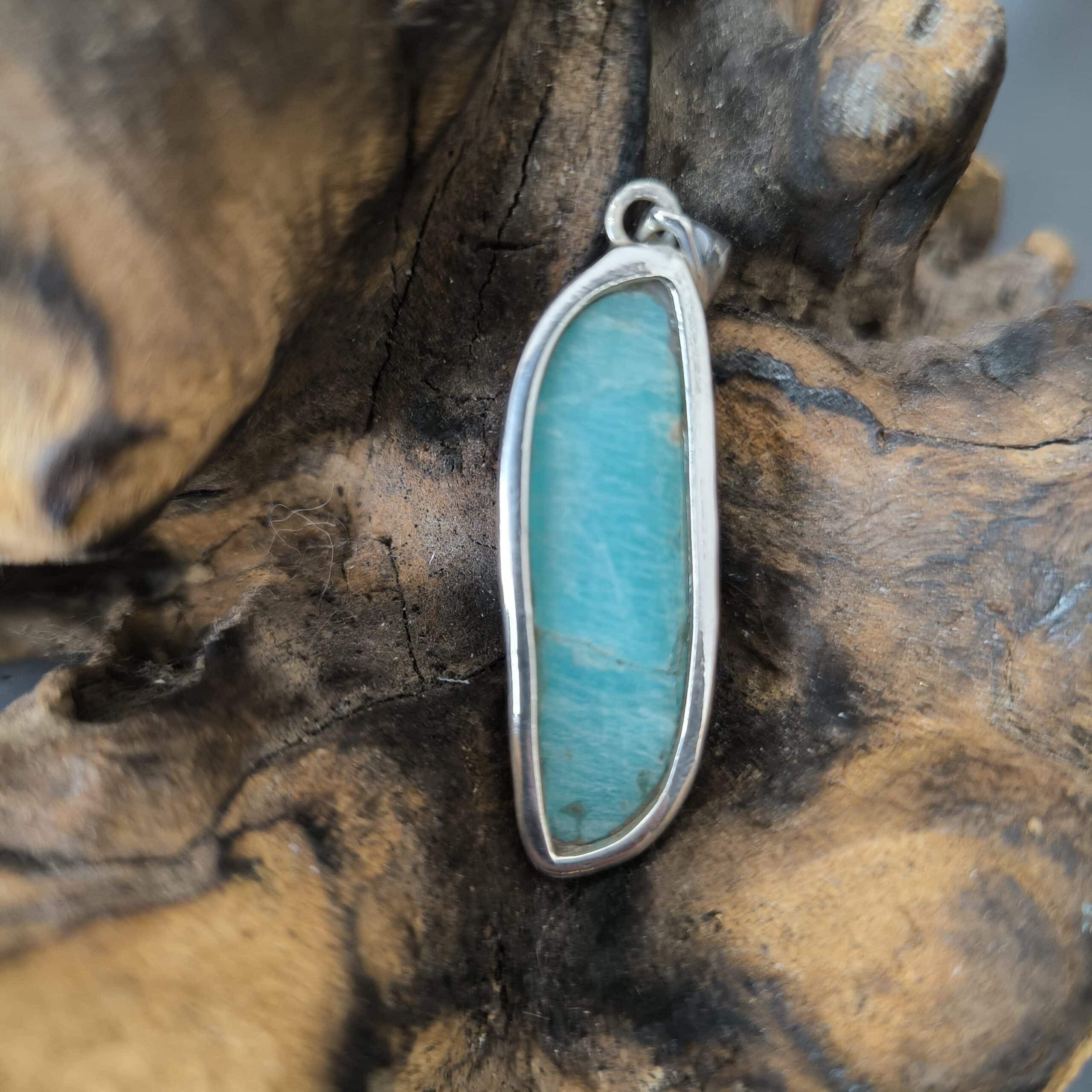 Pendentif Amazonite Monture Argent 925 réf 5453b – Image 2