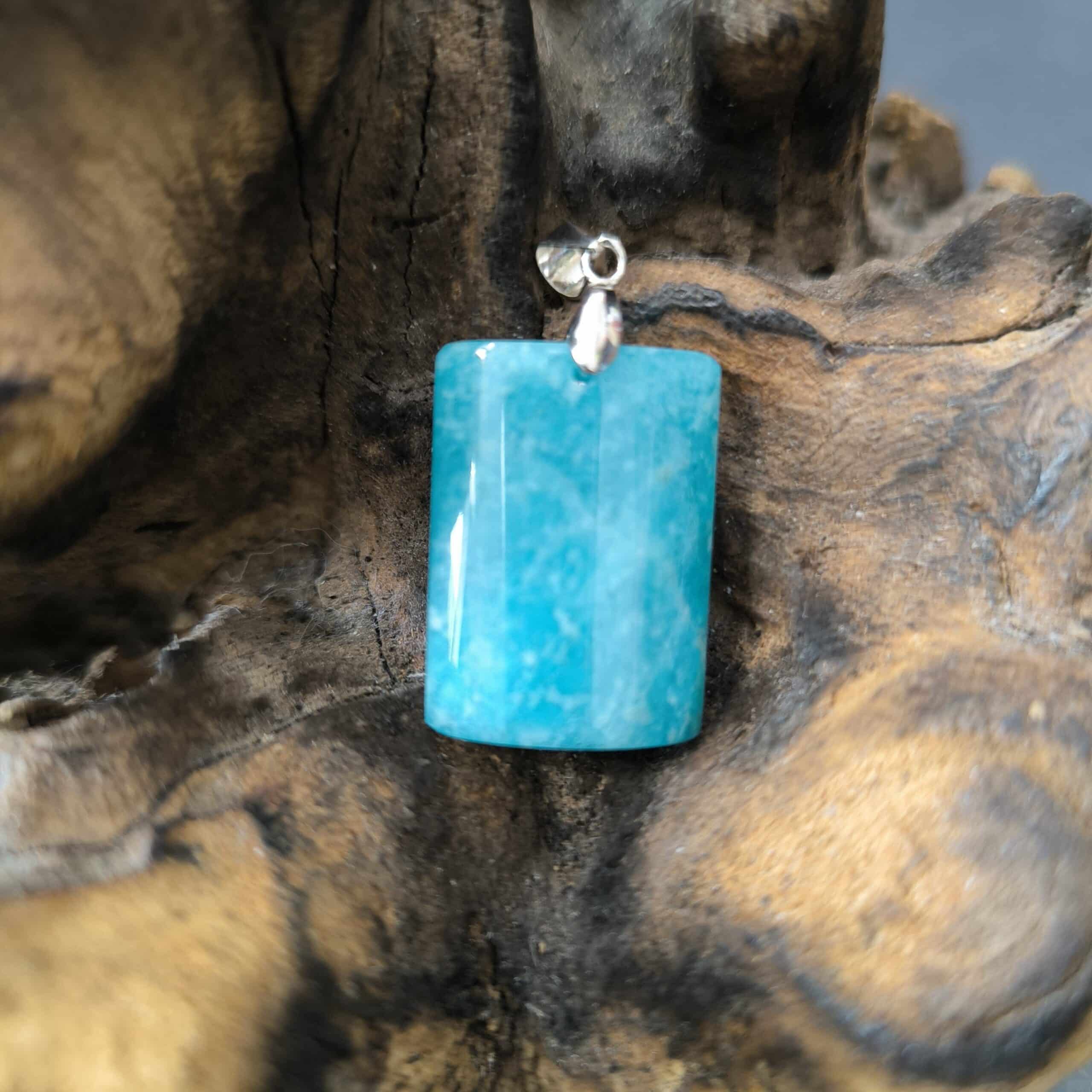 Pendentif Amazonite Bélière Argent réf 5529
