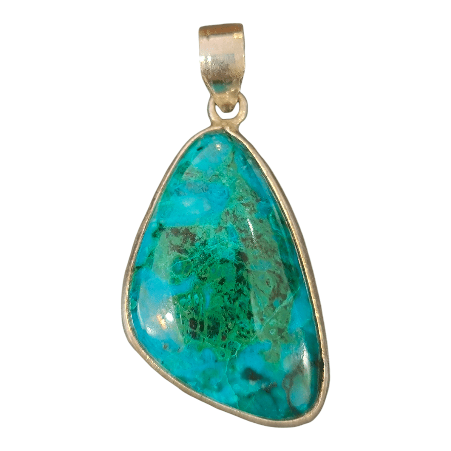Pendentif Chrysocolle Monture Argent réf 3923b – Image 3