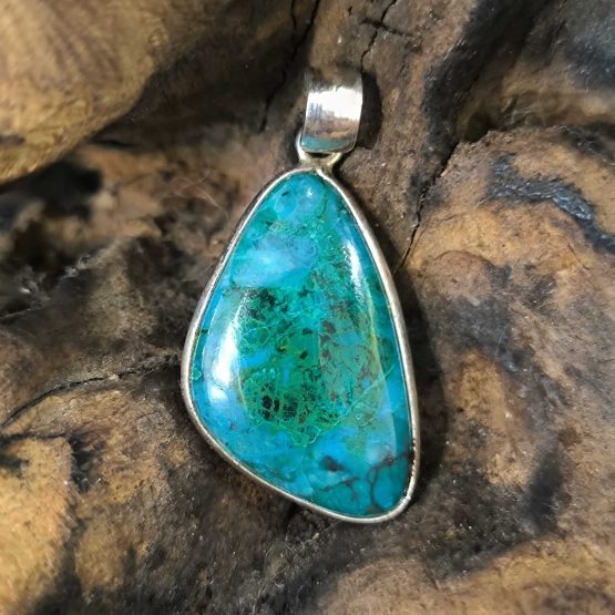 Pendentif Chrysocolle Monture Argent réf 3923b