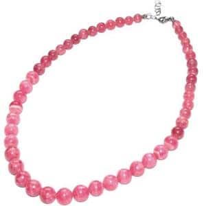 Collier Rhodocrosite 8mm 42cm