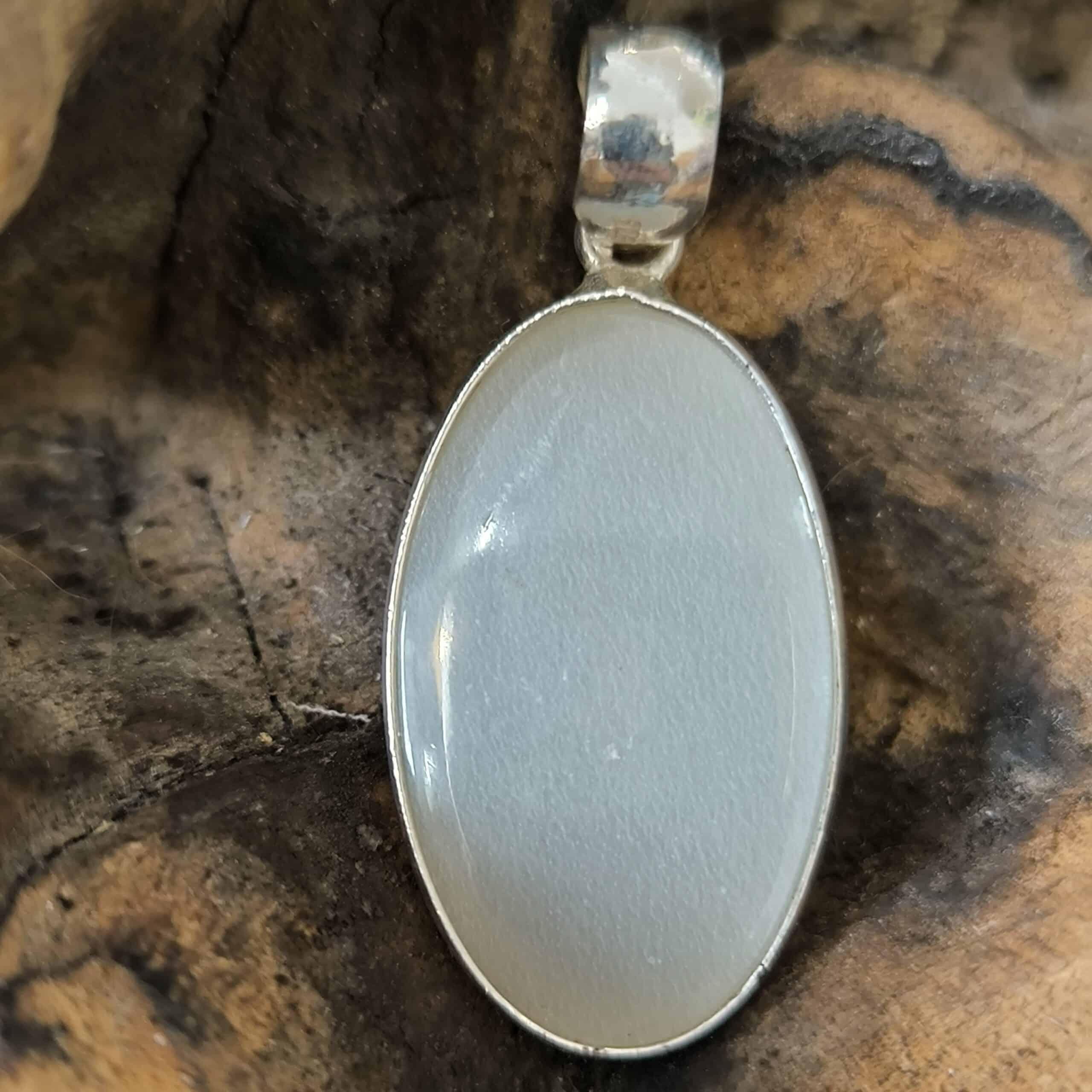 Pendentif Pierre de Lune Laiteuse Monture Argent Réf 5299 – Image 2