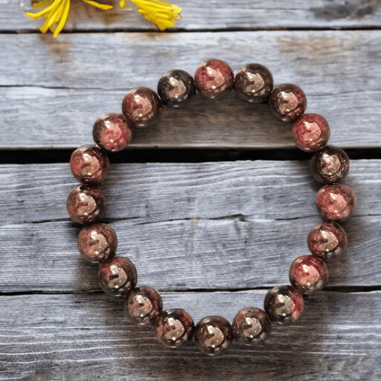 Bracelet Grenat Rouge 9mm