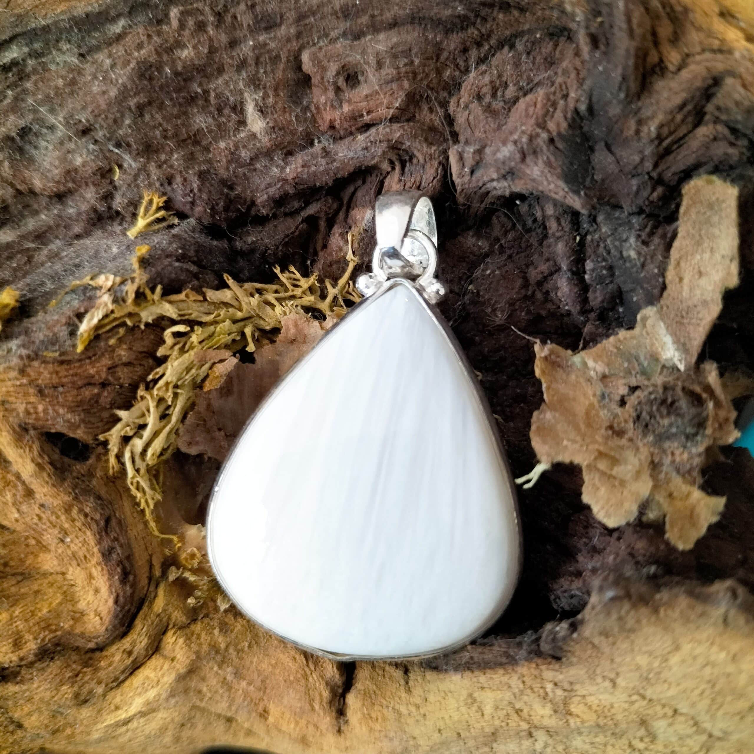 Pendentif Scolécite Monture Argent