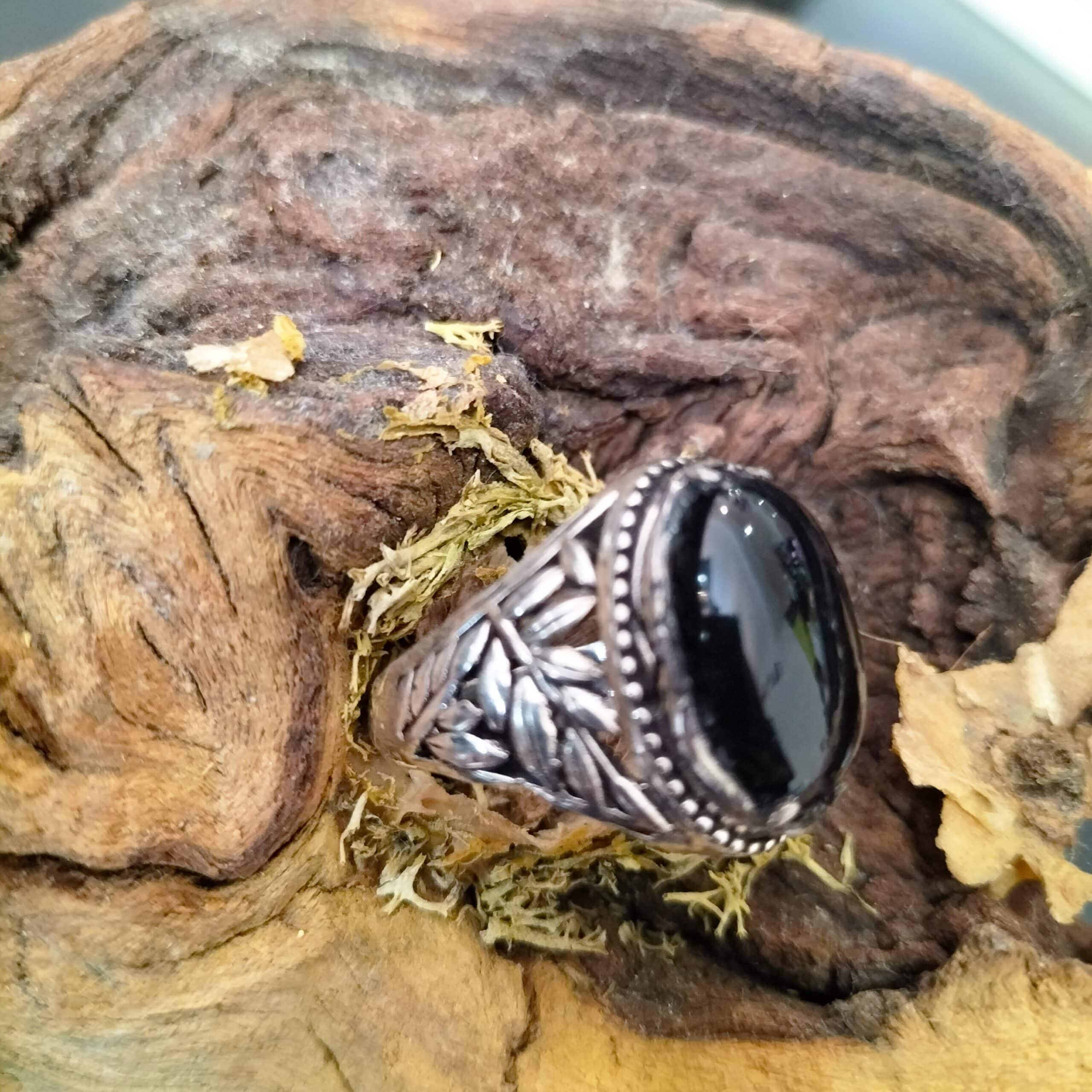 Bague Homme Onyx taille 63 Argent – Image 2