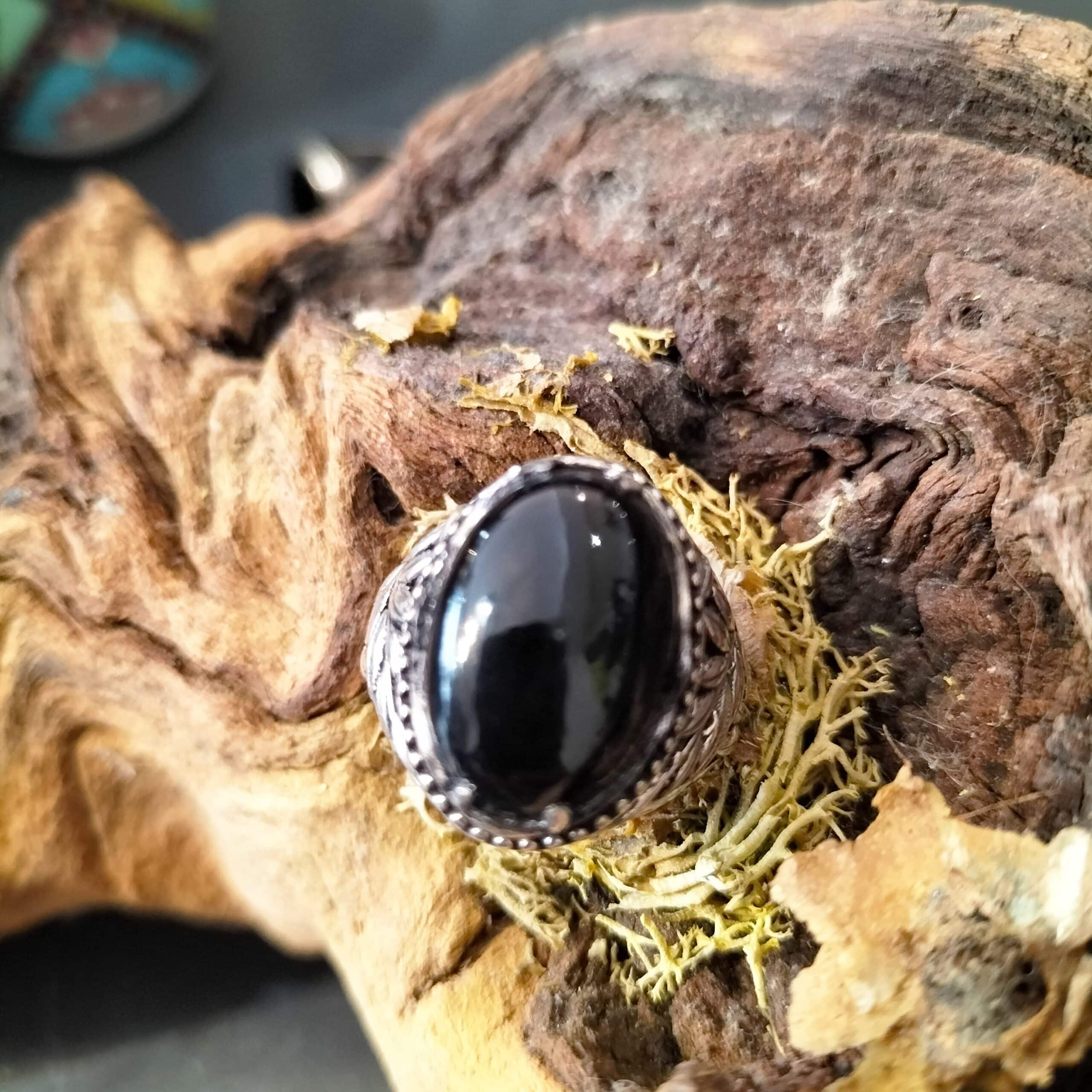 Bague Homme Onyx taille 63 Argent