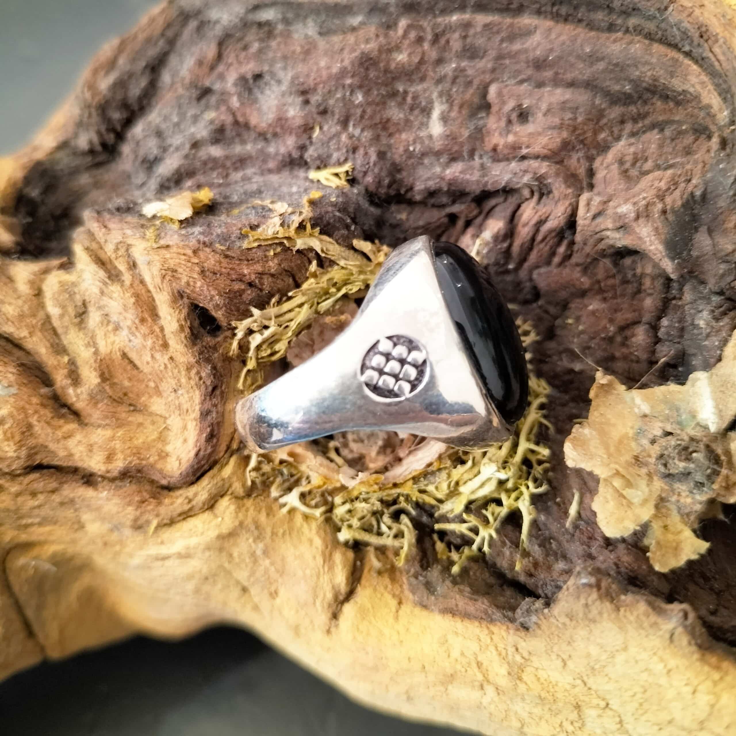 Bague Homme Onyx taille 59 Argent – Image 2
