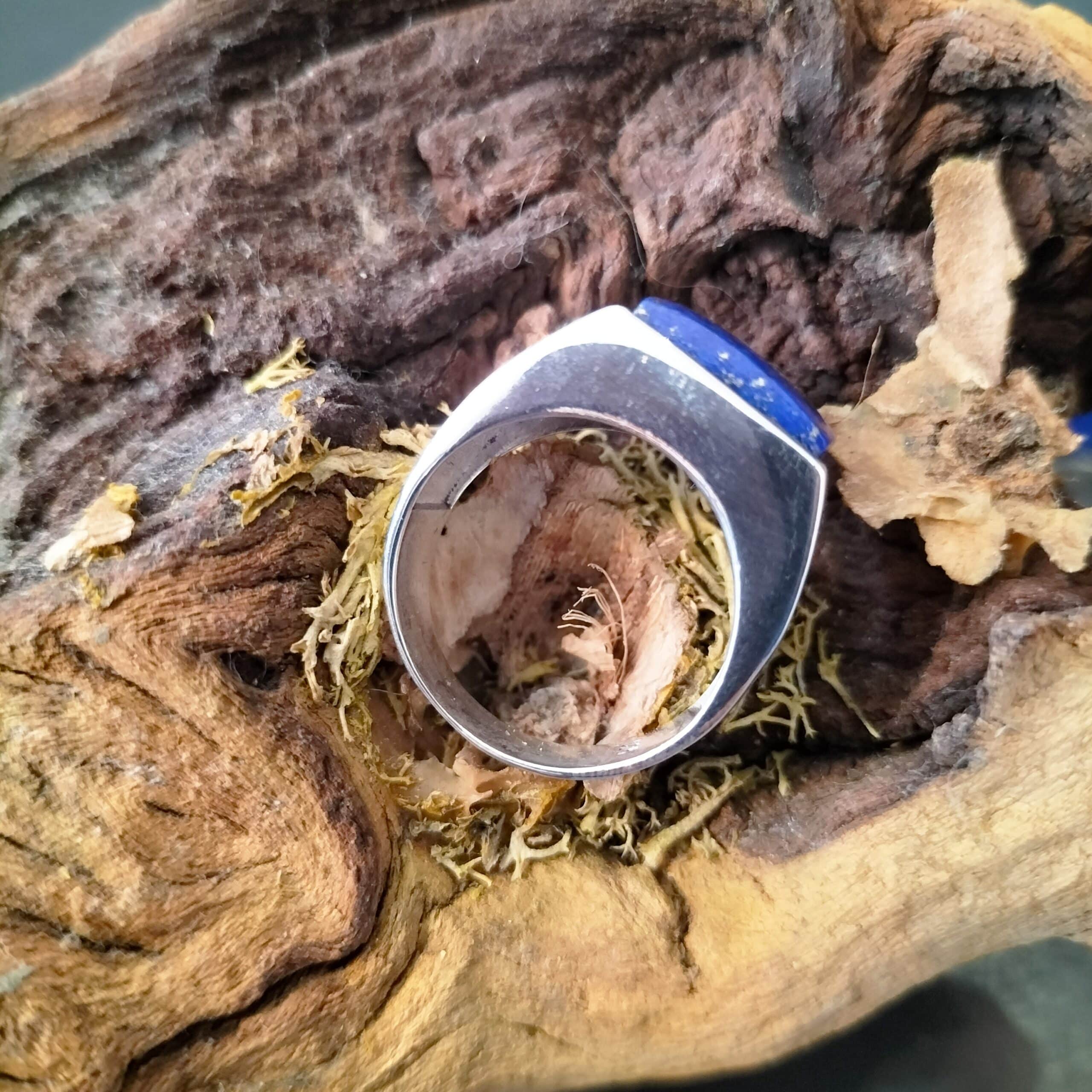 Bague Homme Lapis Lazuli taille 62 Argent – Image 3
