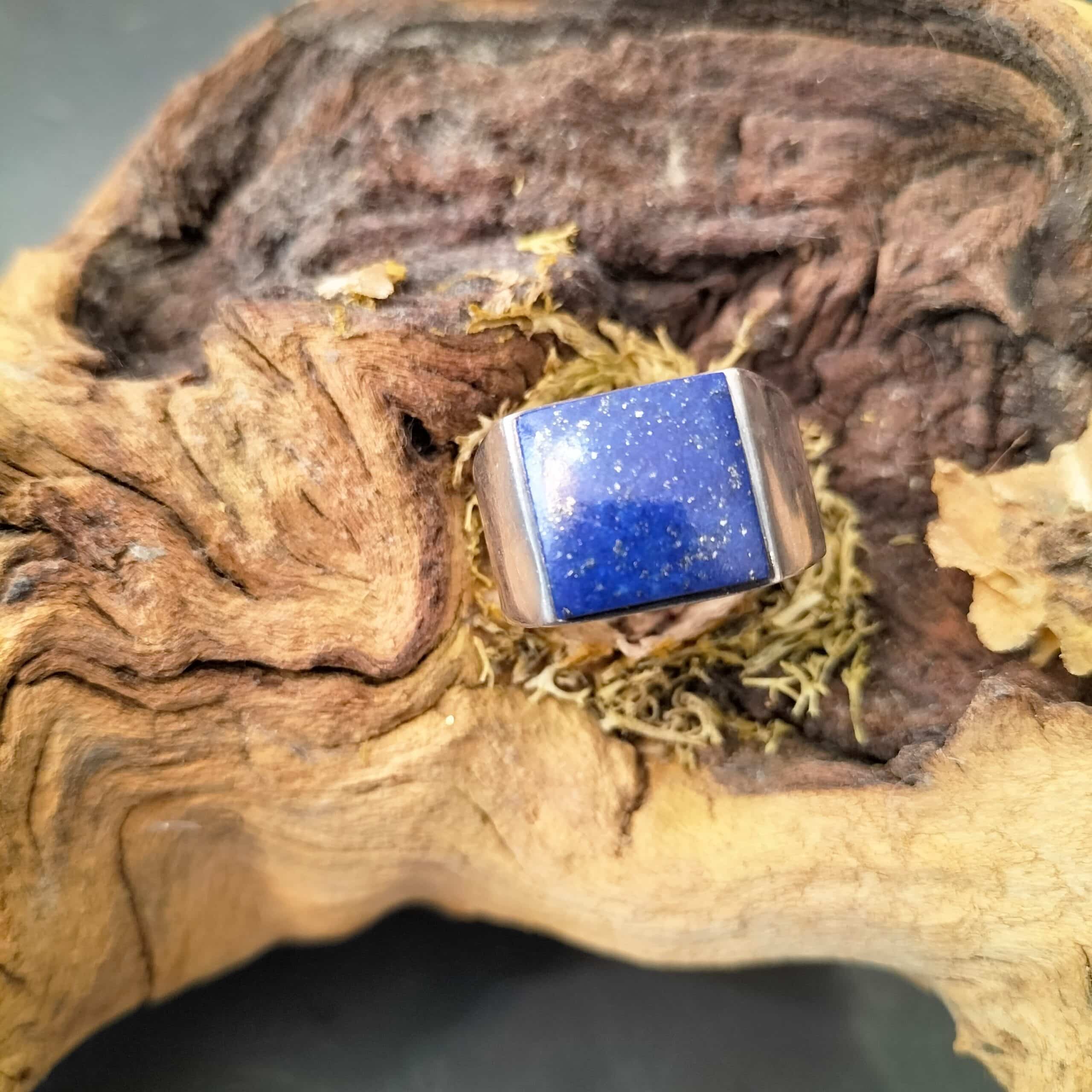 Bague Homme Lapis Lazuli taille 62 Argent