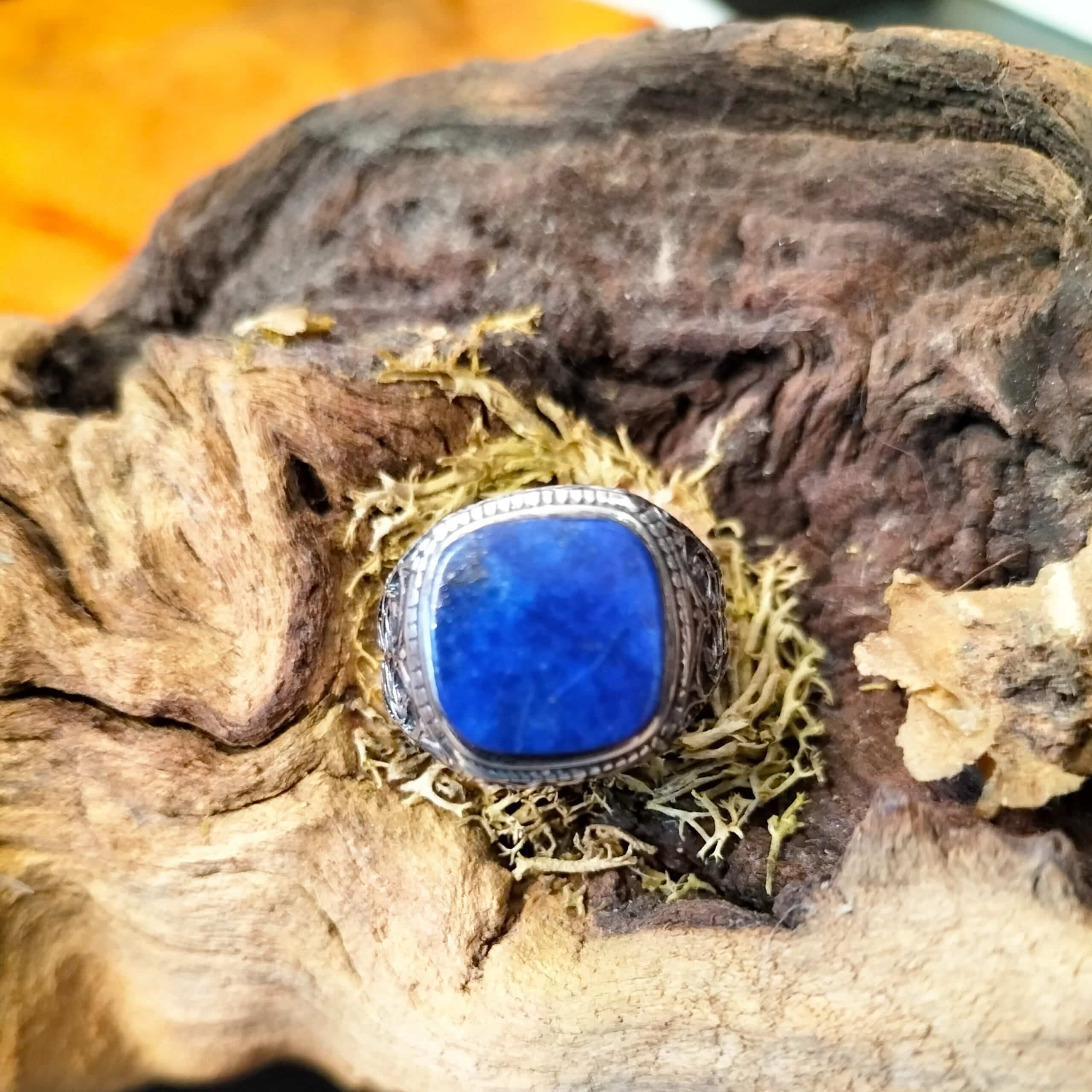 Bague Homme Lapis Lazuli taille 61 Argent