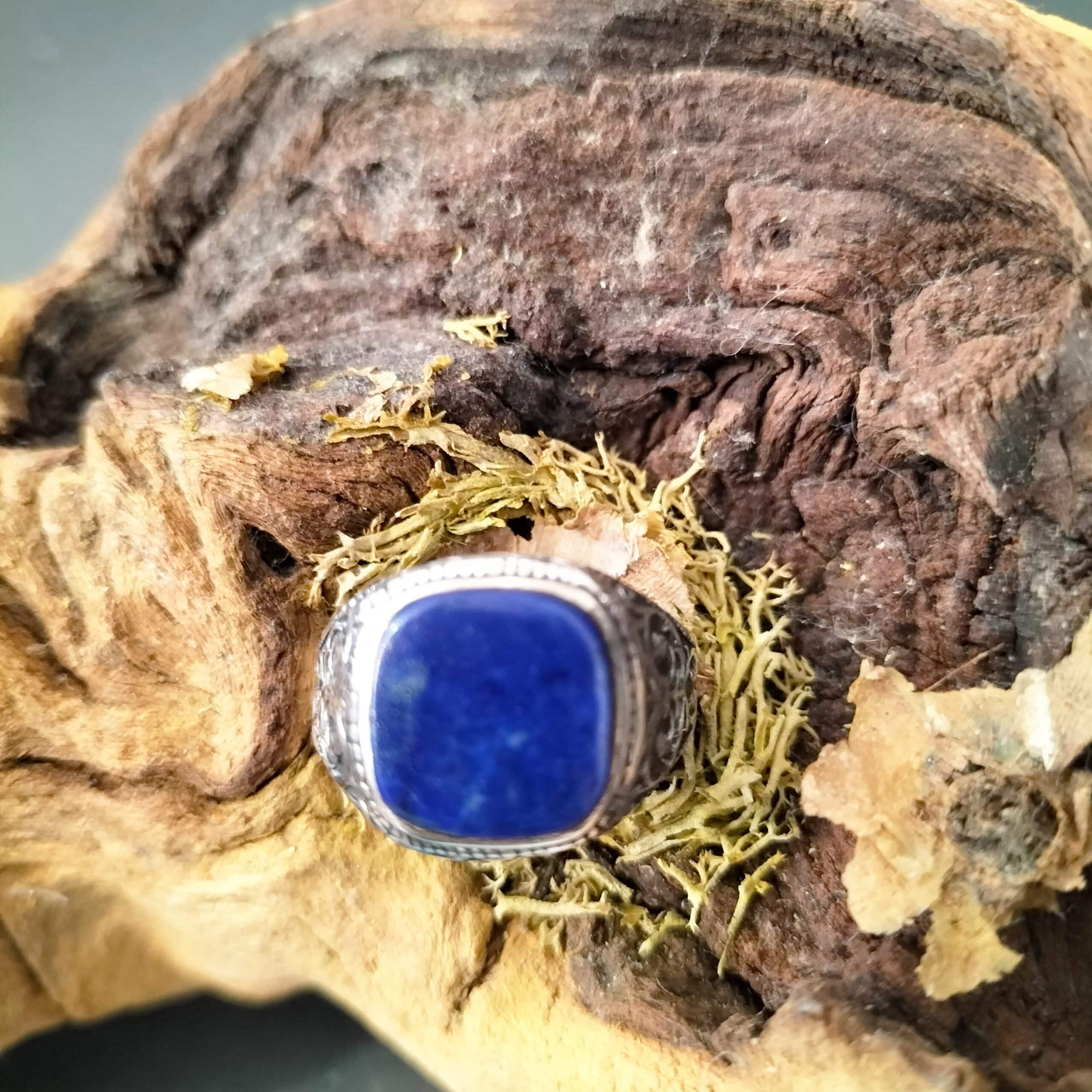 Bague Homme Lapis Lazuli taille 66 Argent