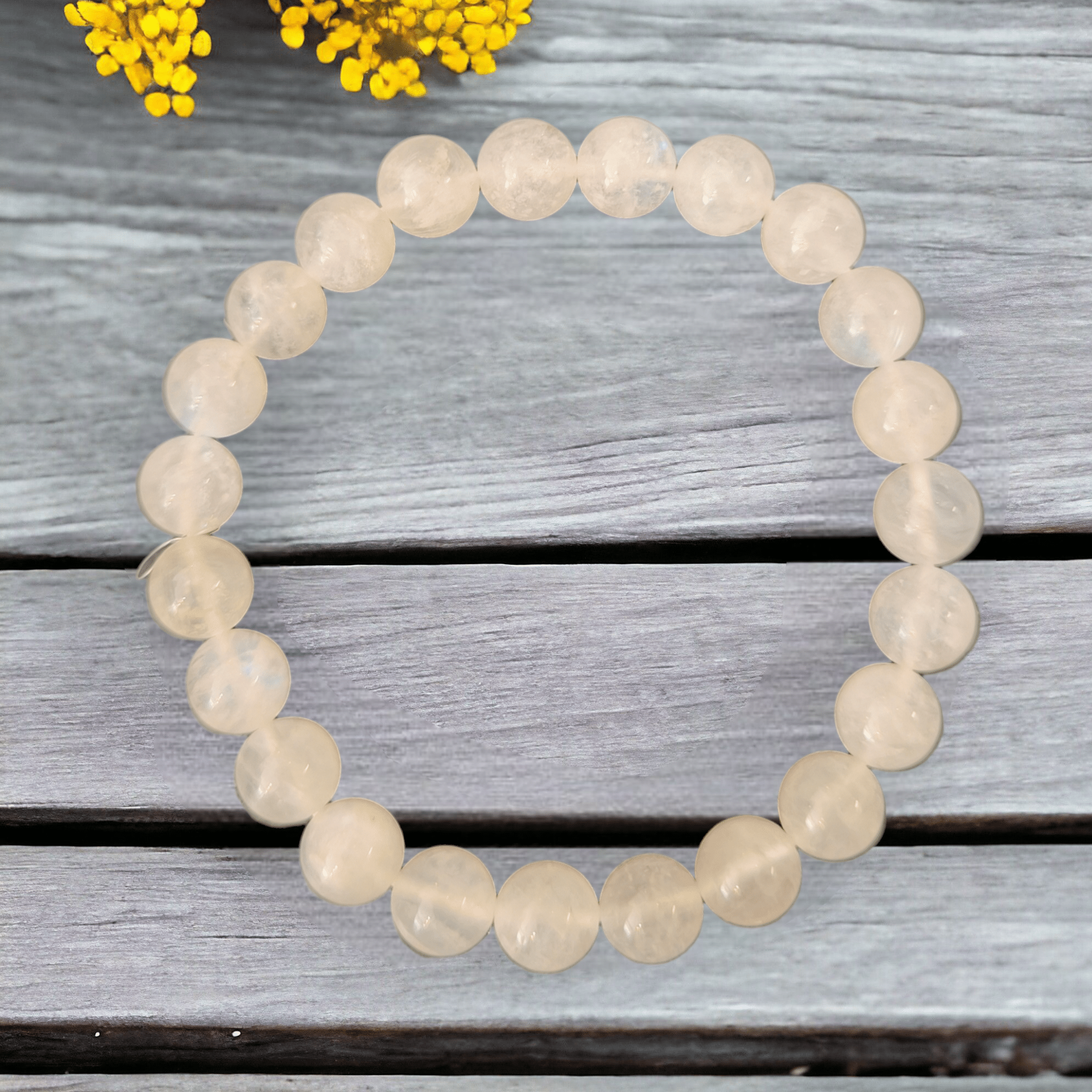 Bracelet Pierre de Lune blanche 8mm