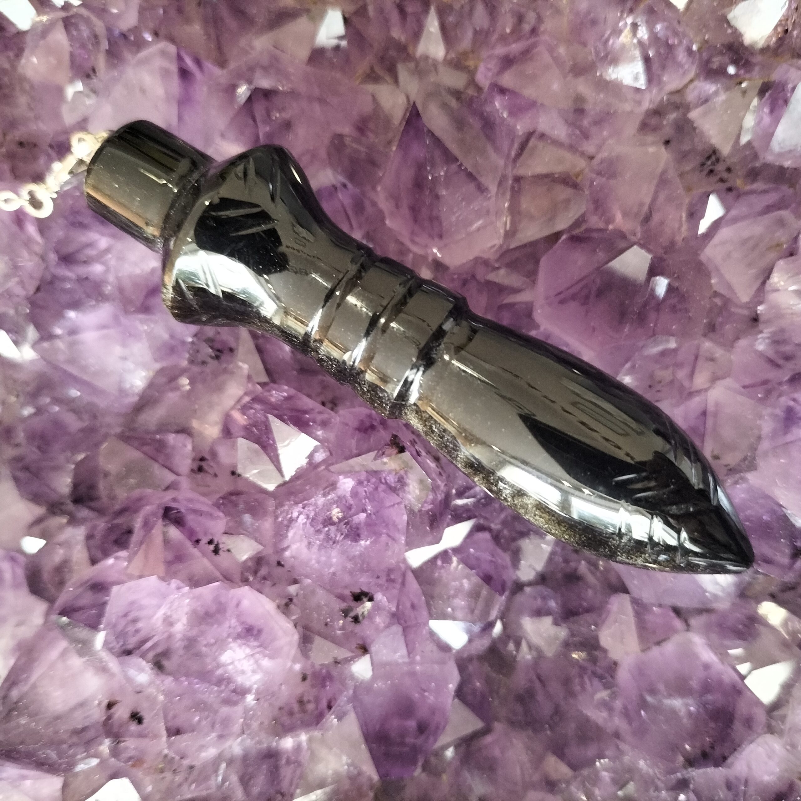 Pendule Egyptien Obsidienne Œil Céleste