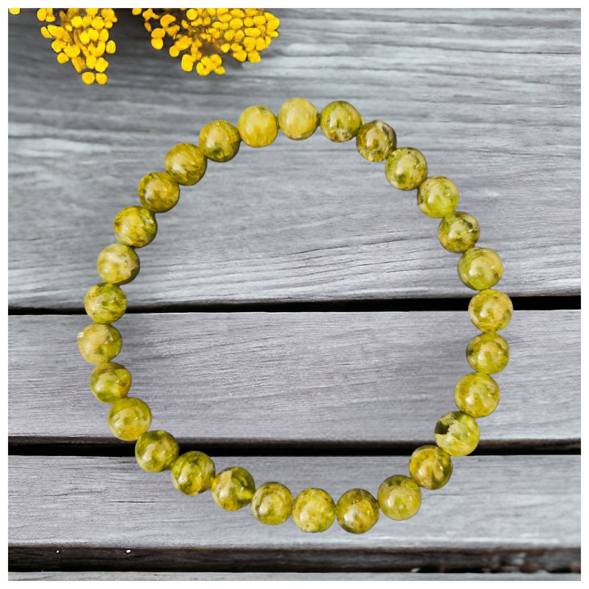 Bracelet Péridot (Olivine) 6mm