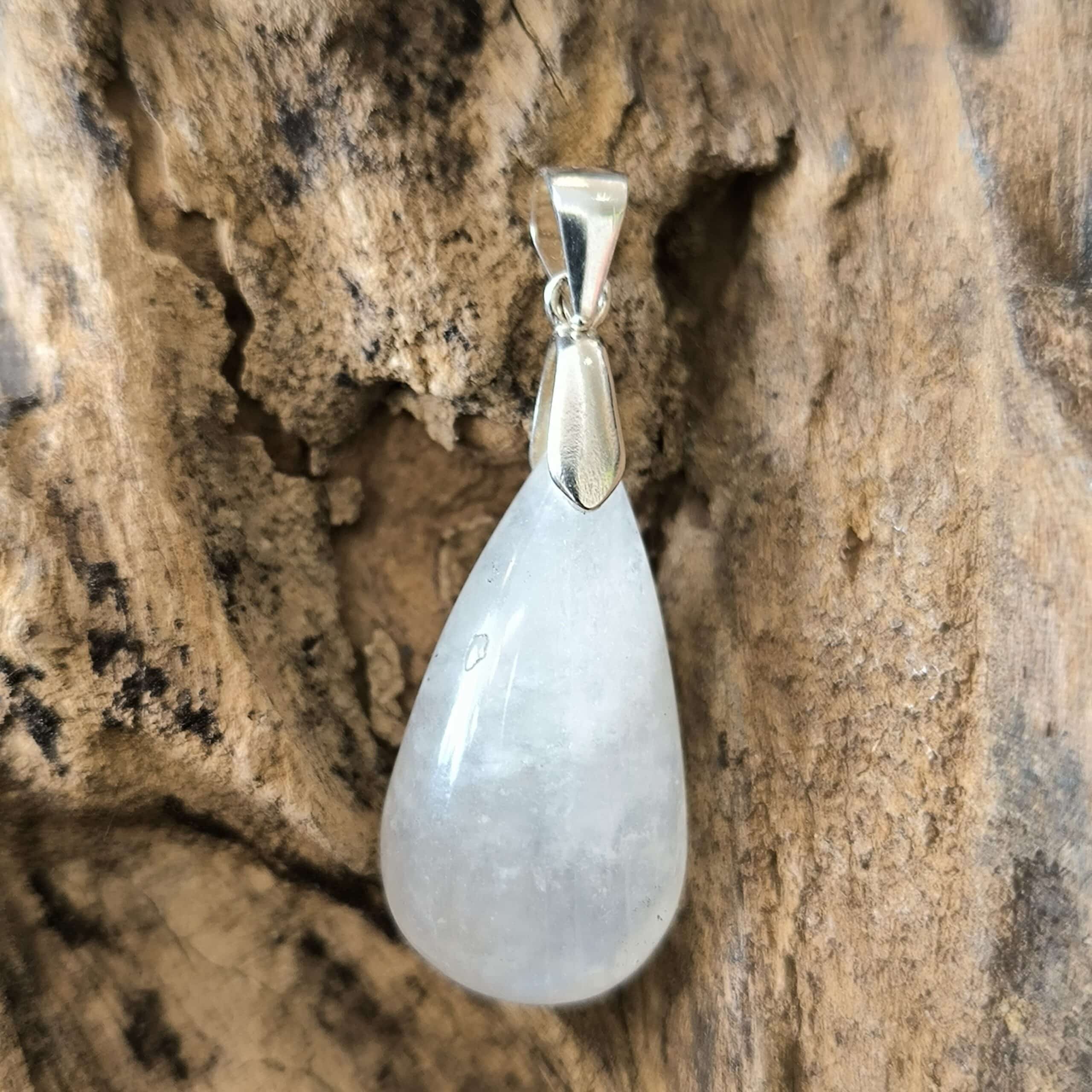 Pendentif Pierre de Lune Bélière Argent Réf 4394VA