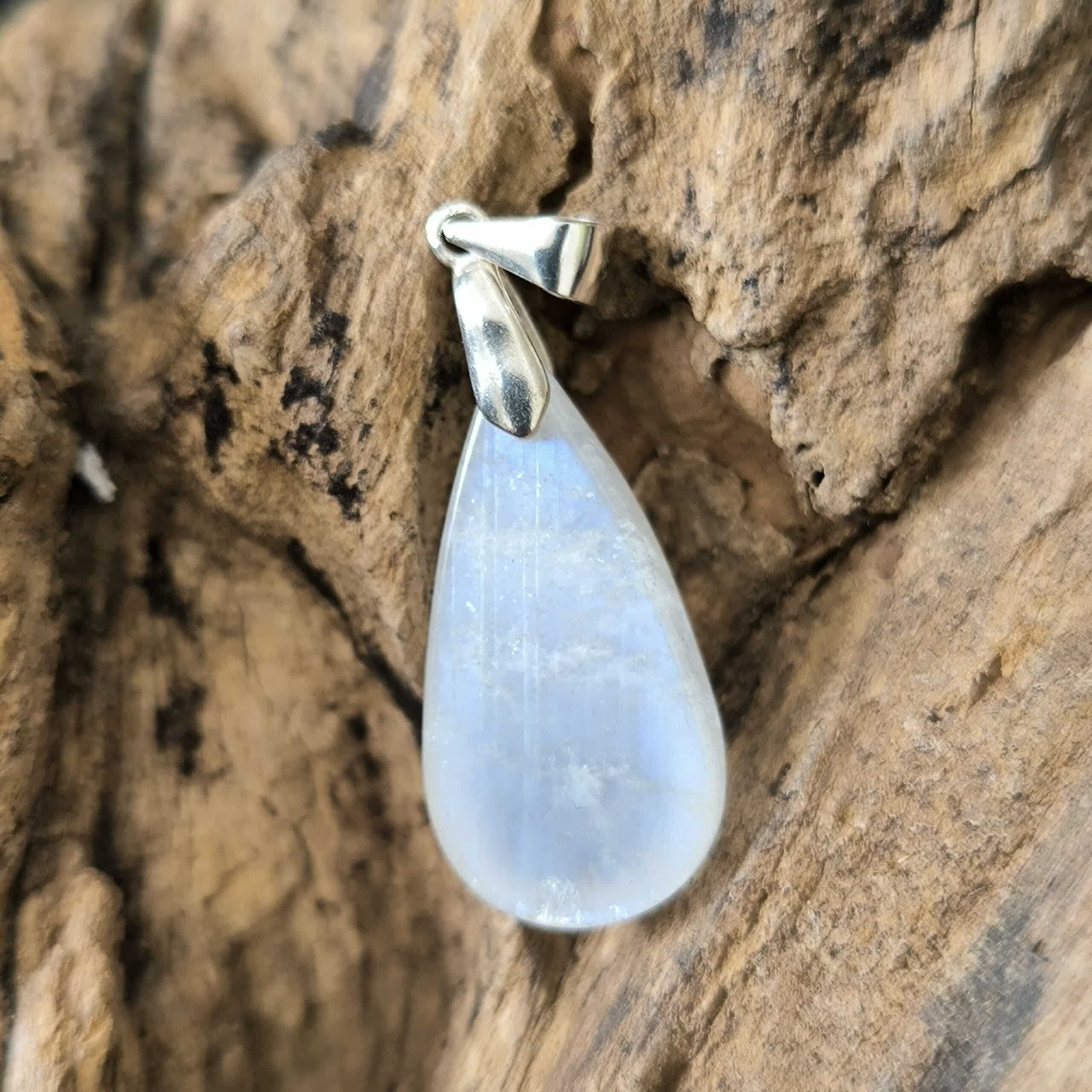 Pendentif Pierre de Lune Bélière Argent Réf 4394VA – Image 2