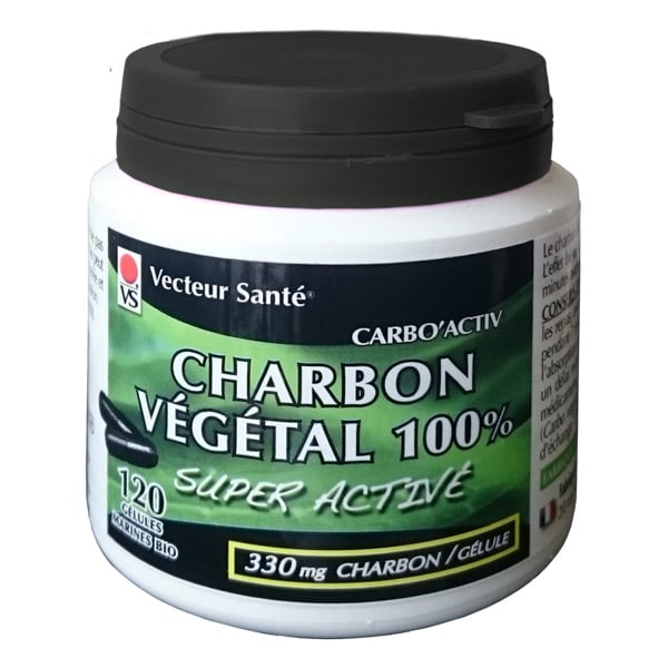 Charbon végétal super activé 100% pur x 120