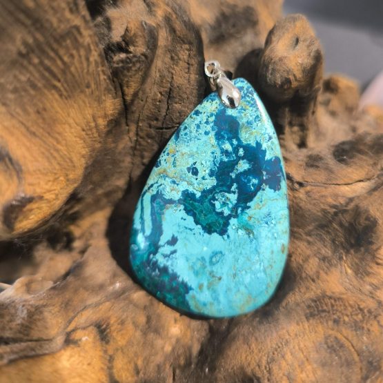 Pendentif Chrysocolle Monture Acier réf 4379