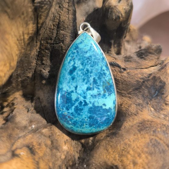 Pendentif Chrysocolle Monture Acier réf 3923