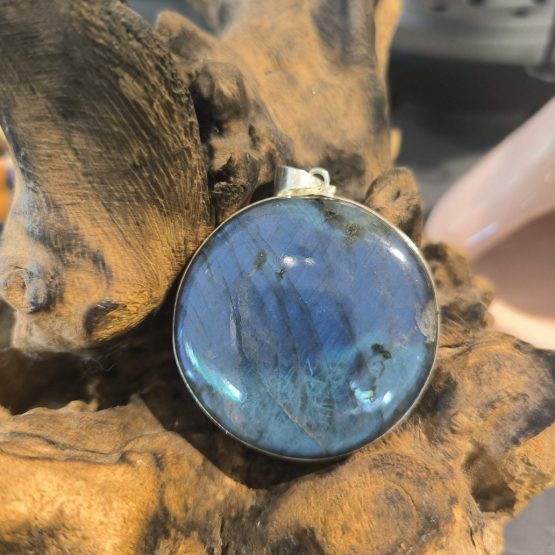 Pendentif Labradorite Monture Acier ref 5038