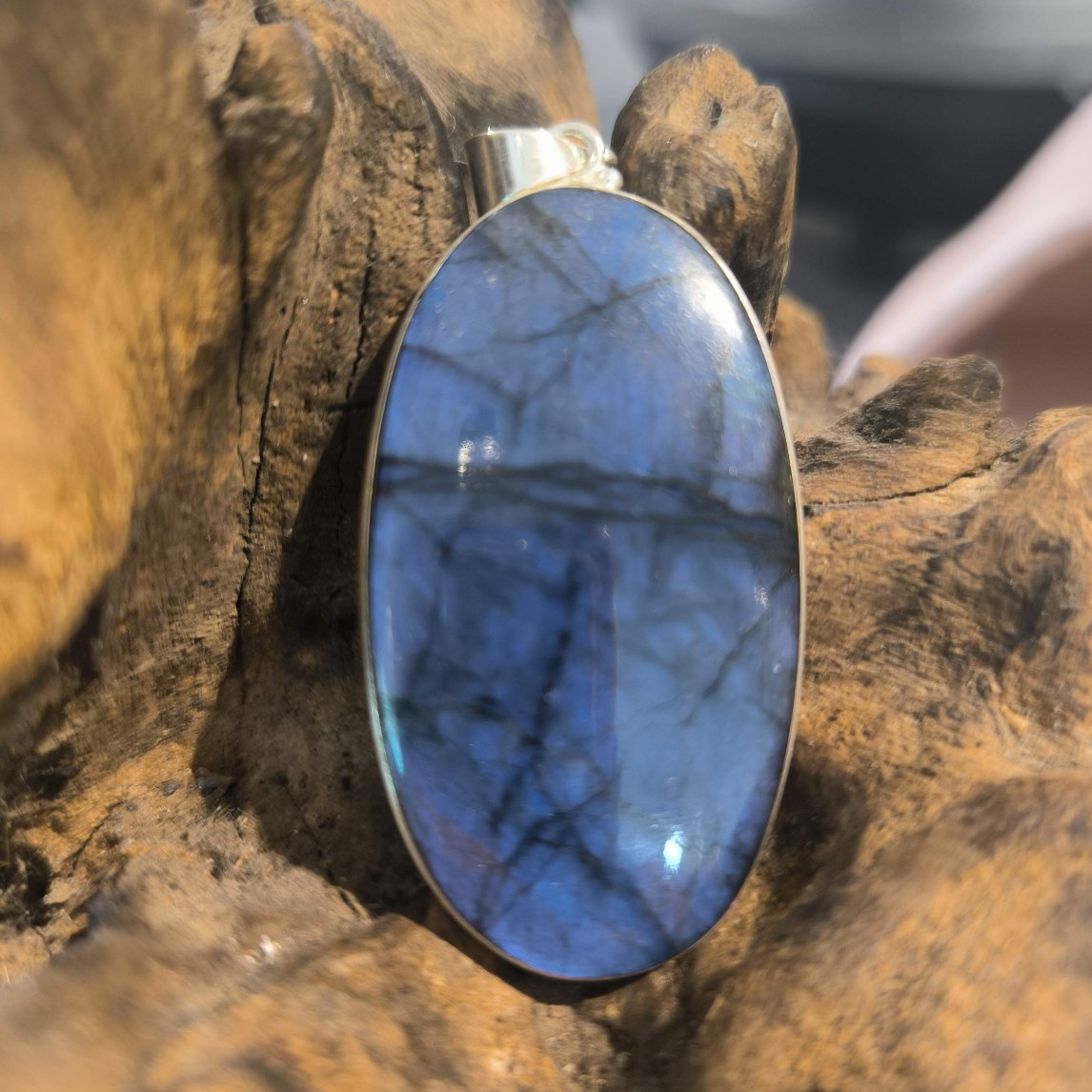 Pendentif Labradorite Monture Acier ref 2700b
