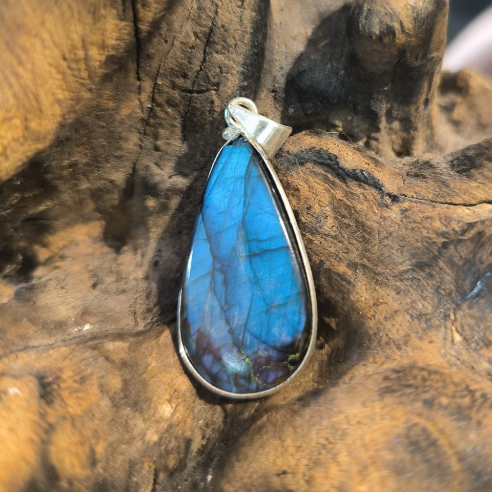 Pendentif Labradorite Monture ACIER réf 4228b – Image 2