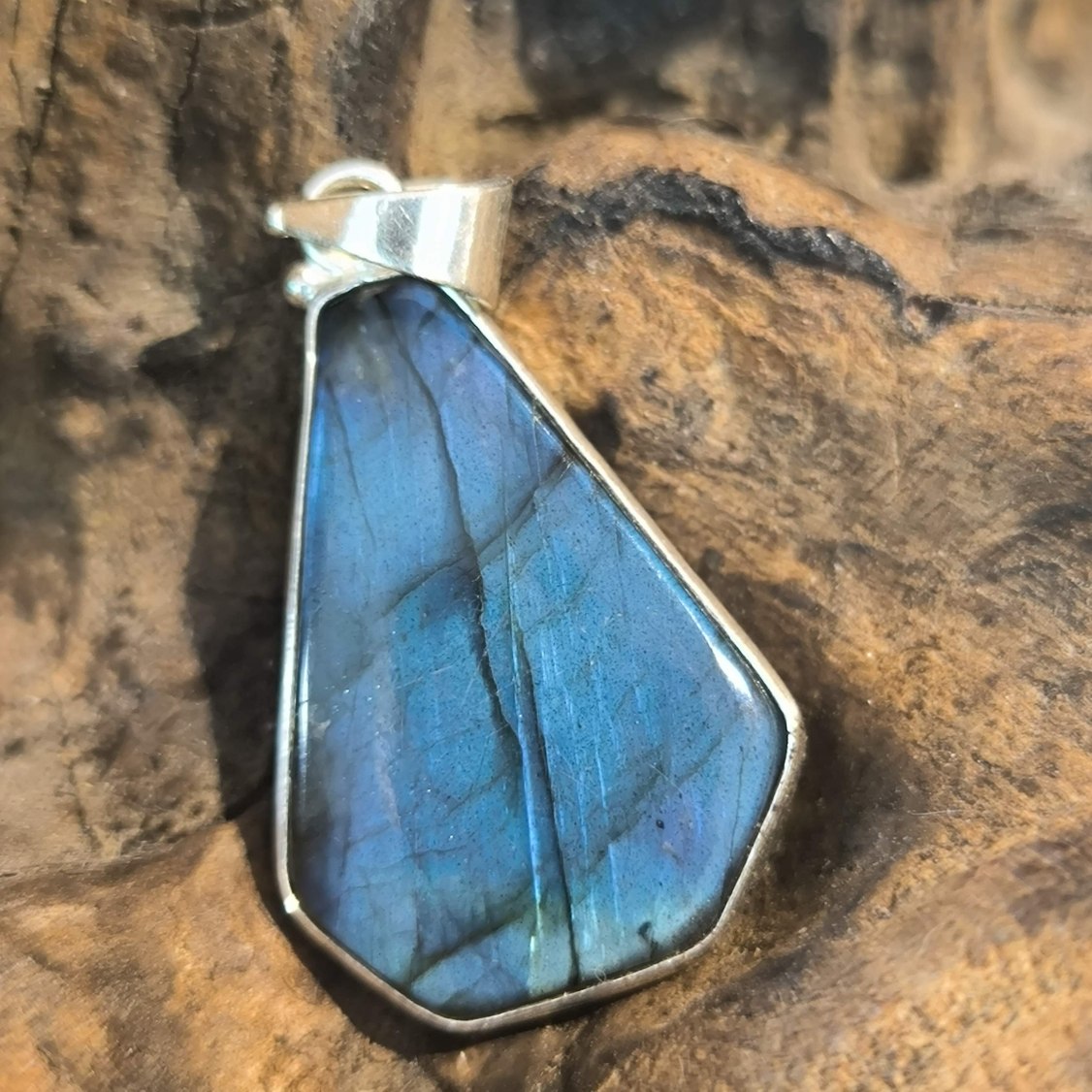 Pendentif Labradorite Monture Acier ref 4228c – Image 2
