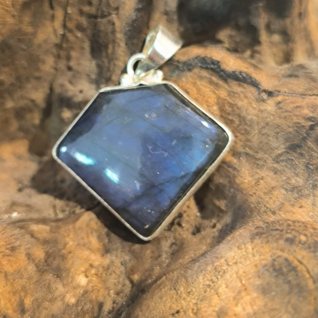 Pendentif Labradorite Monture Acier ref 4228d
