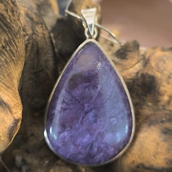 Pendentif Charoite de Russie Monture argent réf 5858